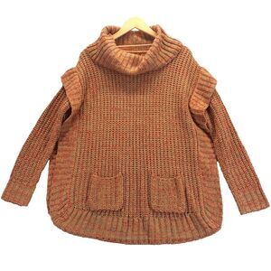 New Directions Sweater Womens M Multi Color Knit Cowl Neck Long Sleeve Top